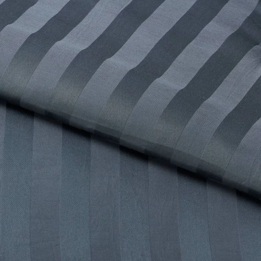 3pc King Luxe 300TC Striped Damask Cotton Comforter Set - Slate Blue